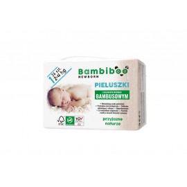 Jednorazowe pieluszki marki Bambiboo z włóknem bambusowym w rozmiarze 1 - Newborn dla noworodków o wadze od 2 do 4 kilogramów