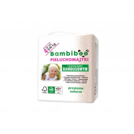 Jednorazowe pieluchomajtki marki Bambiboo z włóknem bambusowym w rozmiarze 4 - dla dzieci o wadze od 9 do 14 kilogramów