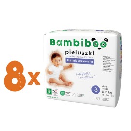 Set 8 x 21 Stk - Bambiboo Einwegwindeln mit Bambusfaser...