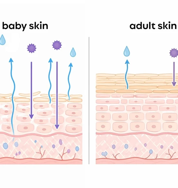 Baby skin and adult skin are very different