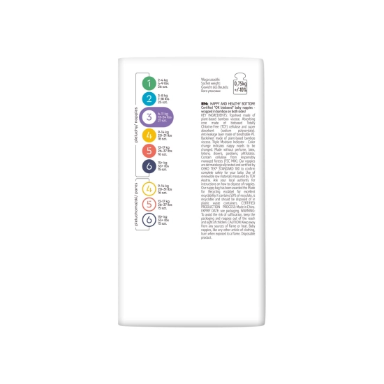 Set 3 x 21 Stk - Bambiboo Einwegwindeln mit Bambusfaser für Babys, Größe 3 Midi (6-11 kg)