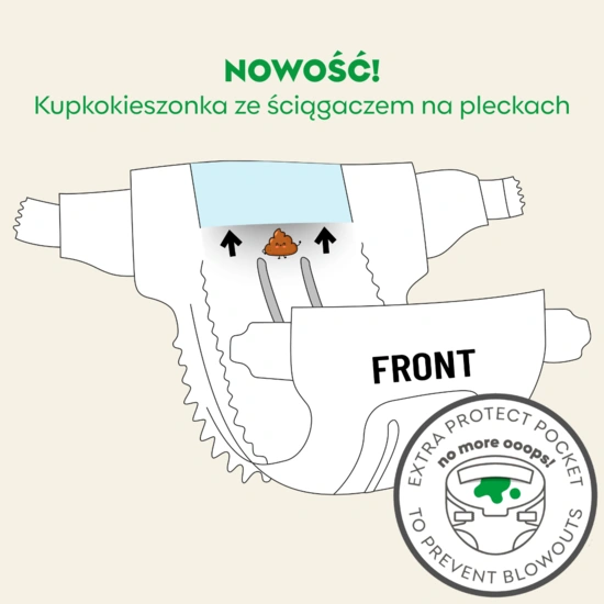 Jednorazowe pieluszki Bambiboo COTTONWEAR z bawełną organiczną i wycięciem na pępek, rozmiar 1 (2-4kg) 28 szt.