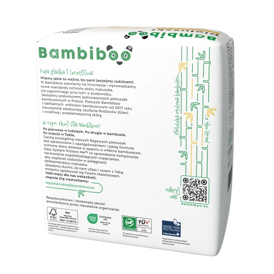 Jednorazowe pieluszki z włóknem bambusowym dla dzieci, rozmiar 4 (9-14kg) 18 szt.