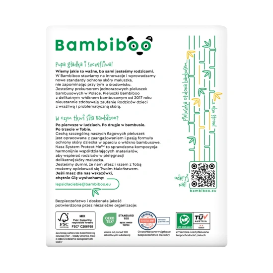 Zestaw 8 x 18 szt. - jednorazowe pieluszki Bambiboo z włóknem bambusowym dla dzieci, rozmiar 4 Maxi (9-14kg)