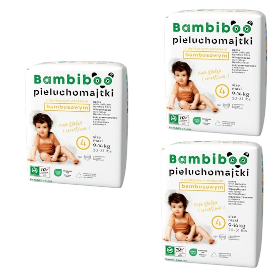 3 x 16 pcs pack – Bambiboo disposable pants with bamboo fibre for babies, size 4 (9-14kg)