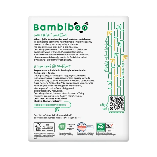 Jednorazowe pieluchomajtki Bambiboo z włóknem bambusowym dla dzieci, rozmiar 4 (9-14kg) 16 szt.