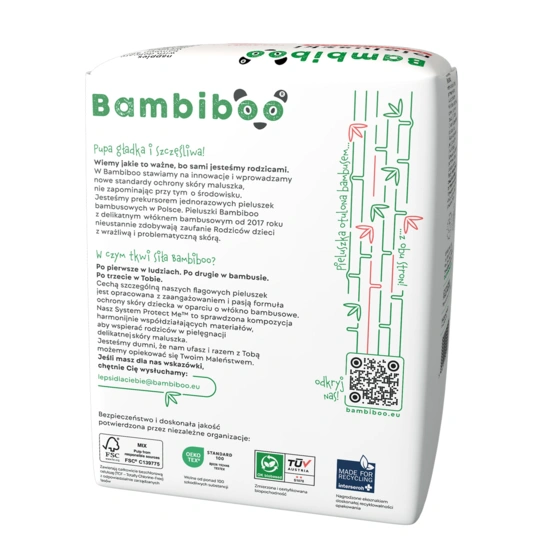 3 x 16 pcs pack – Bambiboo disposable nappies with bamboo fibre for babies, size 5 Junior (12-17kg)