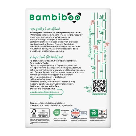 8 x 16 pcs pack – Bambiboo disposable nappies with bamboo fibre for babies, size 5 Junior (12-17kg)