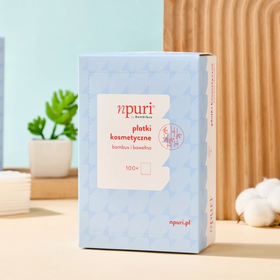 npuri by Bambiboo Kosmetik-Wattepads aus Bambus und Baumwolle, 100 Stück