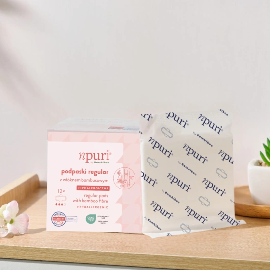 npuri von Bambiboo- Tagesbinden aus Bambusfasern, 12er-Packung.