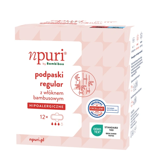 npuri by Bambiboo podpaski higieniczne regular z włóknem bambusowym, op.12 szt.