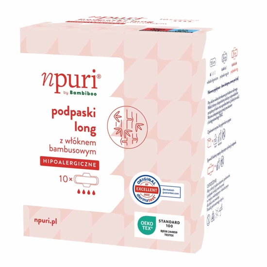 npuri by  Bambiboo podpaski higieniczne long z włóknem bambusowym, op.10 szt.