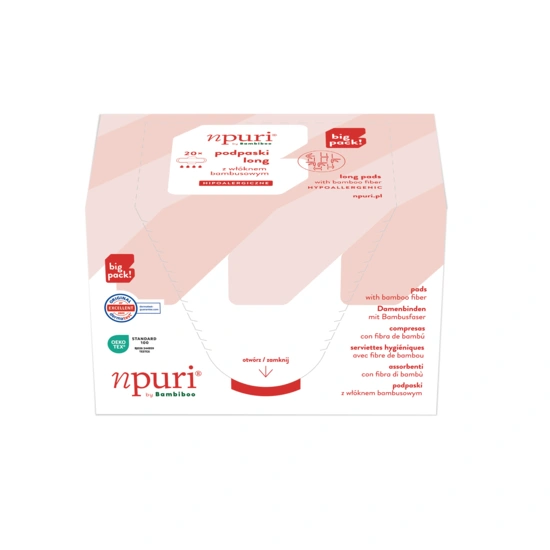npuri by Bambiboo podpaski higieniczne long z włóknem bambusowym,bigpack op.20 szt.