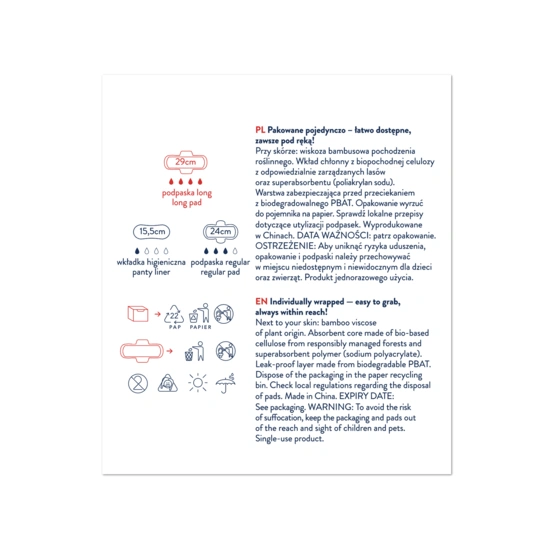 npuri by Bambiboo podpaski higieniczne long z włóknem bambusowym,bigpack op.20 szt.