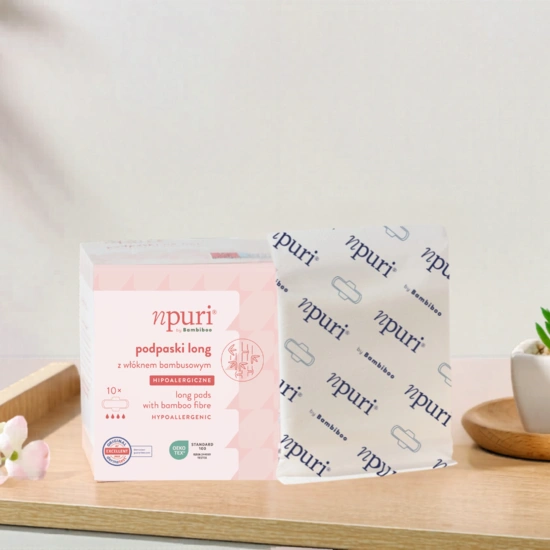 npuri by Bambiboo sanitary pads for night with bamboo fiber, op.10 pcs.