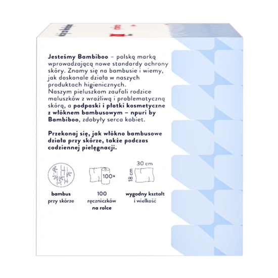 npuri by Bambiboo jednorazowe ręczniczki kosmetyczne bambusowe,100szt