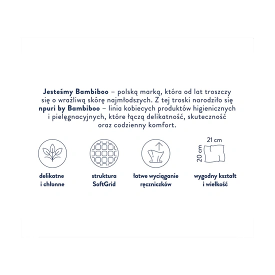 npuri by bambiboo jednorazowe ręczniczki kosmetyczne,50szt
