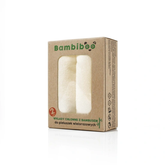 Wkłady chłonne z bambusem do pieluszek wielorazowych, 2 szt.