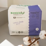 Set 3 x 26 Stk - Bambiboo  Einwegwindeln COTTONWEAR aus Bio-Baumwollemit Bio-Baumwolle für Babys, Größe 3 Midi (6-11 kg)