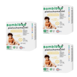 Set 3 x 16-tlg - Bambiboo Einweg-Windelhosen mit Bambusfaser für Kinder, Größe 4 (9-14 kg)