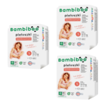 Zestaw 3 x 16 szt. - jednorazowe pieluszki Bambiboo z włóknem bambusowym dla dzieci, rozmiar 5 Junior (12-17kg)