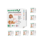 Zestaw 8 x 15 szt. - jednorazowe pieluchomajtki Bambiboo z włóknem bambusowym dla dzieci, rozmiar 5 (12+ kg)