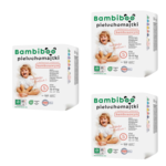 Zestaw 3 x 15 szt. - jednorazowe pieluchomajtki Bambiboo z włóknem bambusowym dla dzieci, rozmiar 5 (12+ kg)