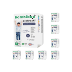 Zestaw 8 x 15 szt. - jednorazowe pieluszki Bambiboo z włóknem bambusowym dla dzieci, rozmiar 6 XXL (15+ kg)