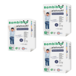 3 x 15 pcs. pack – Bambiboo disposable nappies with bamboo fibre for babies, size 6 XXL (15+ kg)