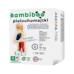 Zestaw 8 x 15 szt. - jednorazowe pieluchomajtki  Bambiboo z włóknem bambusowym dla dzieci, rozmiar 6 (15+ kg)