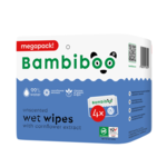 Mega zestaw 4 x 60 szt. - chusteczki nawilżane Bambiboo z ekstraktem z bławatka