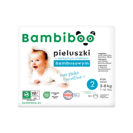 Jednorazowe pieluszki z włóknem bambusowym dla niemowląt, rozmiar 2 (3-8kg) 25 szt.