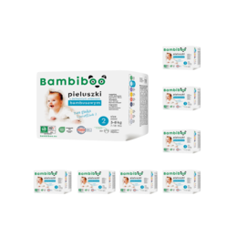 Zestaw 8 x 25 szt. - jednorazowe pieluszki Bambiboo z włóknem bambusowym dla niemowląt, rozmiar 2 Mini (3-8kg)