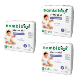 3 x 21 pcs pack – Bambiboo disposable nappies with bamboo fibre for infants, size 3 Midi (6-11kg)