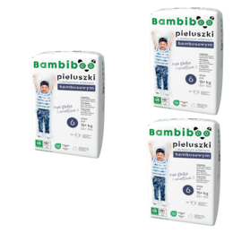 Zestaw 3 x 15 szt. - jednorazowe pieluszki Bambiboo z włóknem bambusowym dla dzieci, rozmiar 6 XXL (15+ kg)