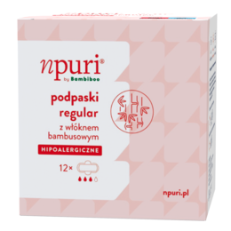 npuri by Bambiboo podpaski higieniczne regular z włóknem bambusowym, op.12 szt.