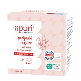 npuri by Bambiboo podpaski higieniczne regular z włóknem bambusowym, op.12 szt.