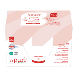 npuri by Bambiboo podpaski higieniczne long z włóknem bambusowym,bigpack op.20 szt.