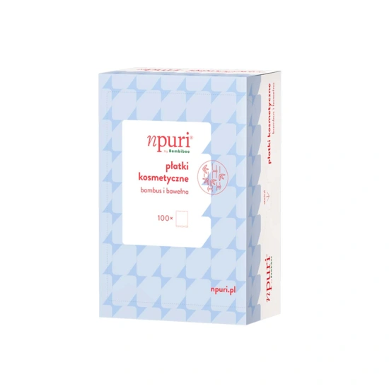 npuri by Bambiboo Kosmetik-Wattepads aus Bambus und Baumwolle, 100 Stück