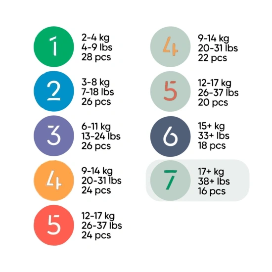 Zestaw 3*16szt.-jednorazowe pieluchomajtki Bambiboo COTTONWEAR z bawełną organiczną dla dzieci, rozmiar 7 (17+kg) 16 szt.