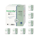 8 x 18 pcs pack – Bambiboo COTTONWEAR disposable pants with organic cotton, size 6 (15kg+)