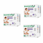 Set 3 x 21 Stk - Bambiboo Einwegwindeln mit Bambusfaser für Babys, Größe 3 Midi (6-11 kg)